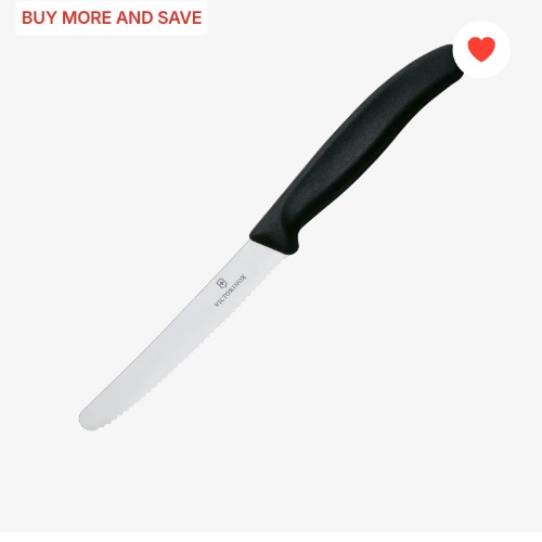 Victorinox Swiss Classic Serrated Tomato & Sausage Knife 11cm Black